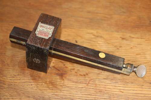 Vintage "WH Clay" Rosewood and Brass Adjustable Mortise Marking Gauge