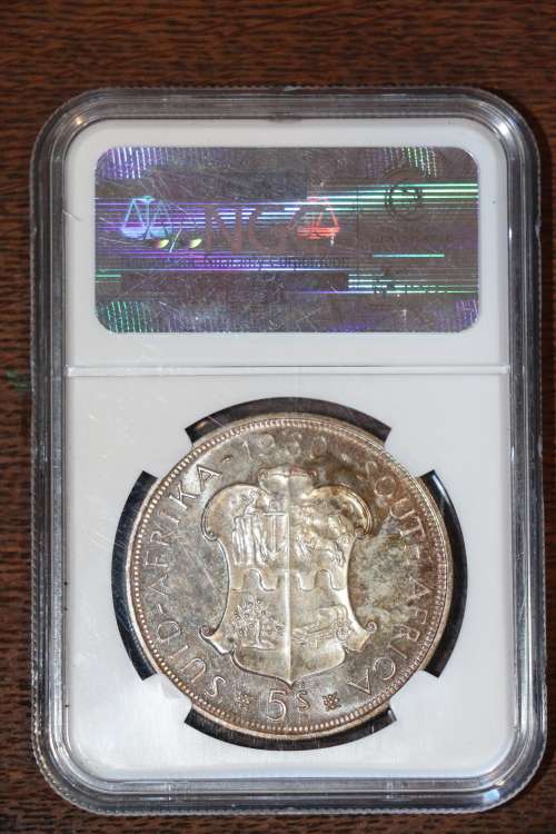 Beautiful 1960 Silver South Africa 5 Shillings / Crown - NGC PF66