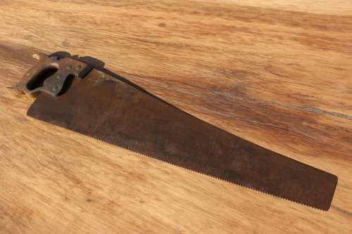 Vintage Carpenters Hand Saw - Warranted Superior
