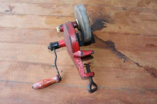 Vintage Hand Crank Grinding Stone