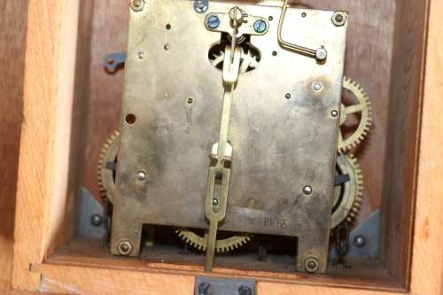 Beautiful Antique Metal Face Art Nouveau Wall Clock with Bell