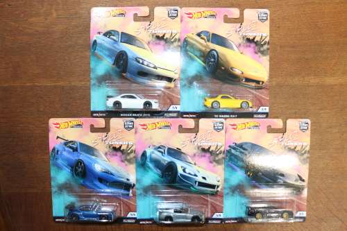 HOT WHEELS Car Culture Real Riders Diecast Model Car Set - Street Tuners
