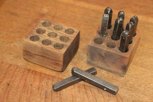 Beautiful Antique Die Punch Letter Printer Stamps