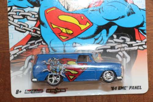 Hot Wheels Diecast Model - Superman - '64 GMC Panel - Real Riders, Metal/Metal