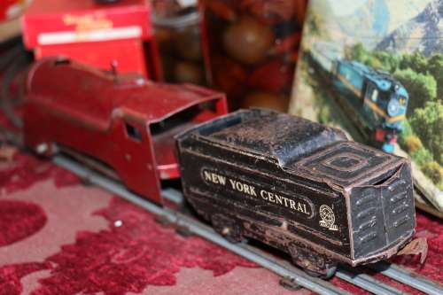 Beautiful Antique MAR New York Central Line Windup Tinplate Train