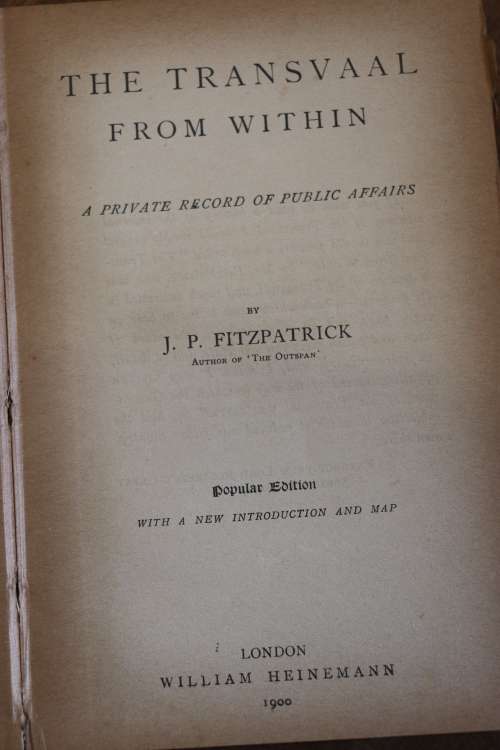 Beautiful Antique Africana Book - The Transvaal From Within - JP Fitzpatrick - 1900