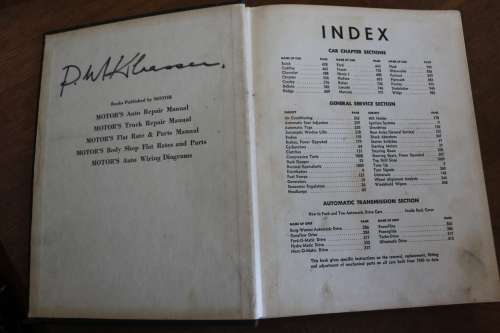 Beautiful Vintage Book -  MOTOR'S Auoto Repair Manual - Eighteenth Edition - 1955
