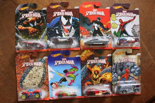 2013 HOT WHEELS Diecast Models - Marvel Spider-Man Complete Set of 8