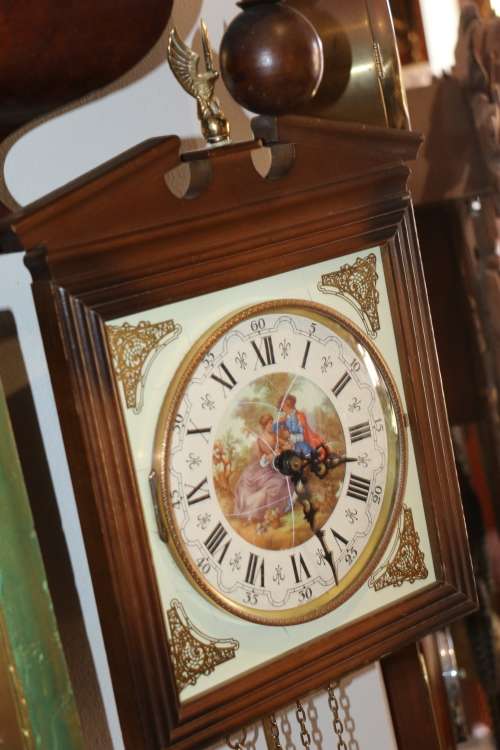 Beautiful Antique, Schmeckenbecher, Tile Face Wall Clock