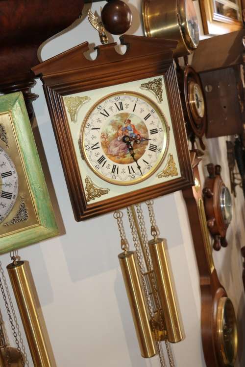 Beautiful Antique, Schmeckenbecher, Tile Face Wall Clock