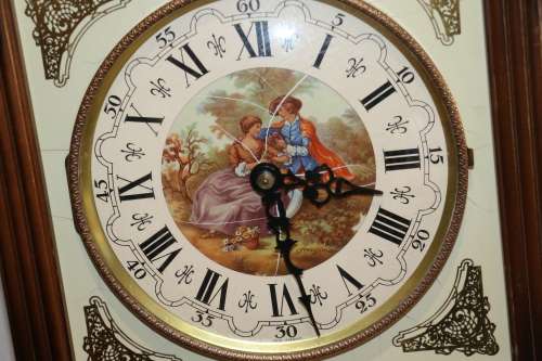 Beautiful Antique, Schmeckenbecher, Tile Face Wall Clock