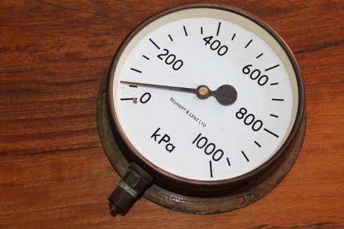 Beautiful Antique REUNERT & LENZ Pressure Gauge