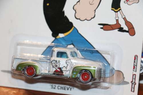 2012 HOT WHEELS PREMIUM Diecast Model - Popeye, '52 Chevy - Metal / Real Riders