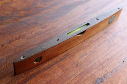 Vintage Rabone Chesterman Wood and Brass Carpenters Spirit Level