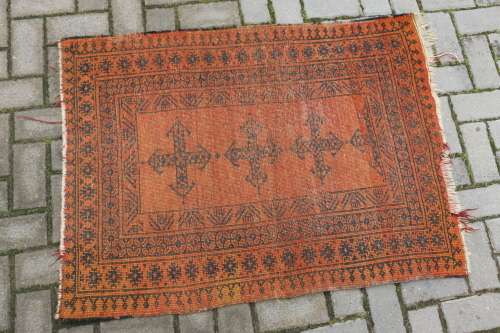 Beautiful Warn Persian Carpet 84 x 110 cm