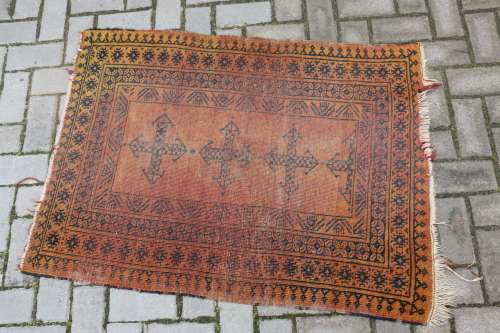 Beautiful Warn Persian Carpet 84 x 110 cm