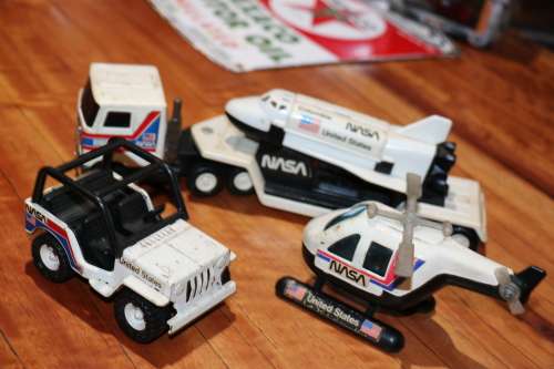 Buddy L Made in Japan Tin Toys - NASA Space Shuttle Set