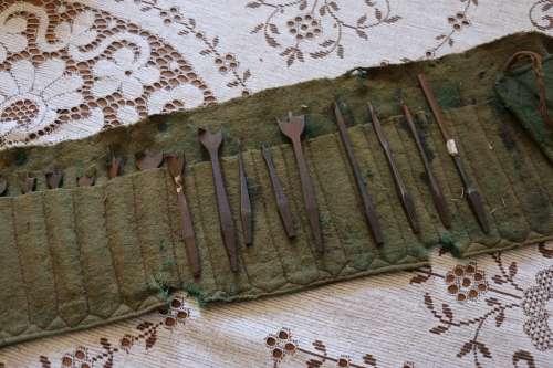 Vintage Set of Carpenters Augers (29 pcs + Roll)