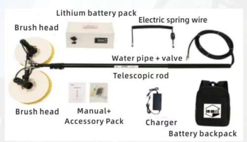Double-Headed Electric Photovoltaic Cleaning Machine-Telescopic rod length 5.5m