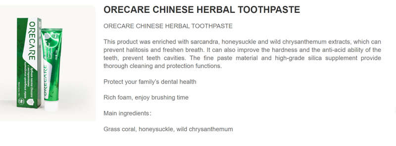 ORECARE CHINESE HERBAL TOOTHPASTE
