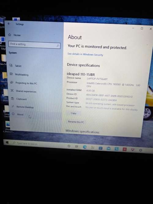 Intel Celeron Lenovo Laptop FV75648T, 4GB RAM, 500GB hard drive