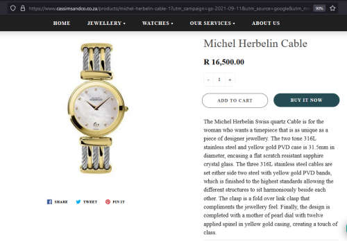Michel Herbelin Ladies Swiss Quartz Cable Watch