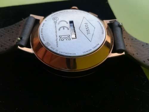 Fossil Q Gazer Ladies Hybrid Smartwatch (FTW1116) Rose Gold Dial Leather Strap