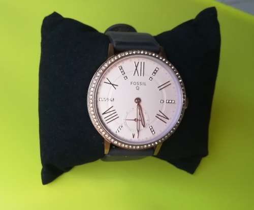 Fossil Q Gazer Ladies Hybrid Smartwatch (FTW1116) Rose Gold Dial Leather Strap