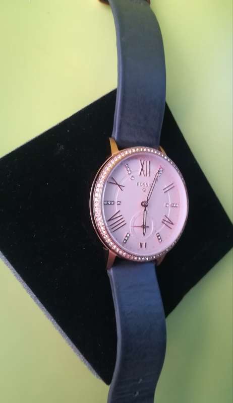 Fossil Q Gazer Ladies Hybrid Smartwatch (FTW1116) Rose Gold Dial Leather Strap