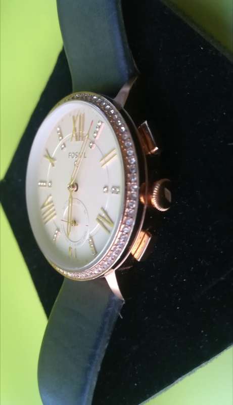 Fossil Q Gazer Ladies Hybrid Smartwatch (FTW1116) Rose Gold Dial Leather Strap