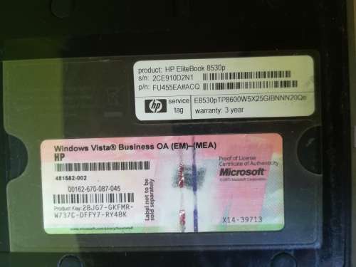 HP Elitebook 8530p Laptop