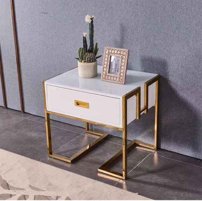 Efurn- one drawer side table white