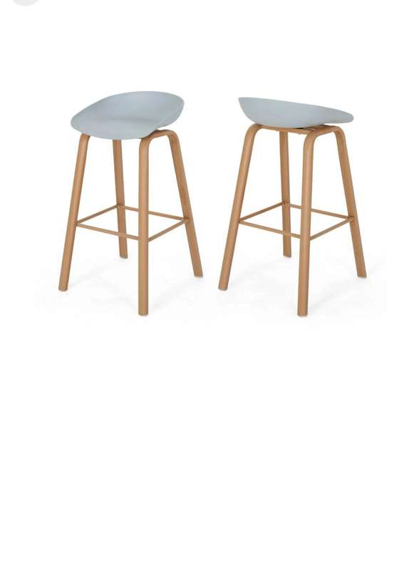 Efurn Bar stool set of 2 grey