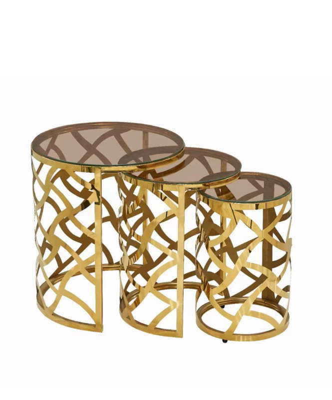 Nesting swirl shape tables