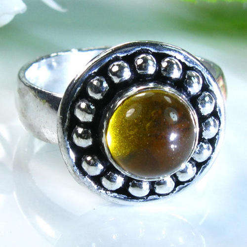 CITRINE & STERLING SILVER RING CRAZY R1 START! ONE RAND START!