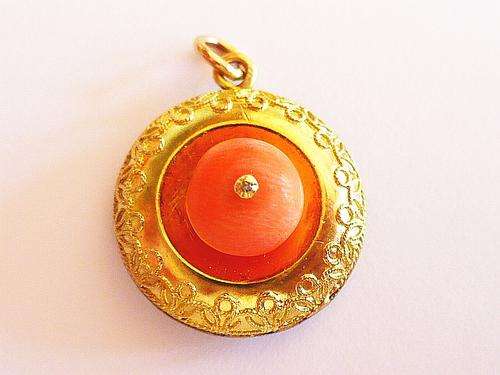 ANTIQUE VICTORIAN 9CT GOLD & CORAL LOCKET PENDANT CRAZY WEDNESDAY!!!