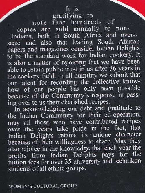 INDIAN DELIGHTS, A BOOK ON INDIAN COOKING by Zuleikha Mayat