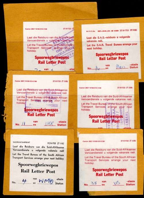 S A - Rail Letter Post (20 Labels)