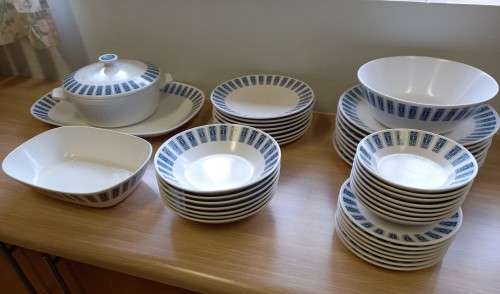 PACIFIC BLUE - VINTAGE NORITAKE PROGRESSION CHINA DINNER SET - JAPANESE - 60 ITEMS (PACIFIC)