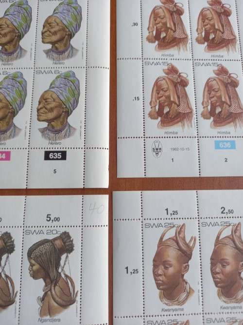 SOUTH WEST AFRICA (1982 HEAD-DRESSES) FULL SHEETS