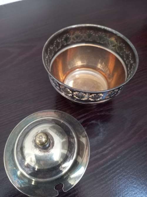 SILVER BOWL and LID