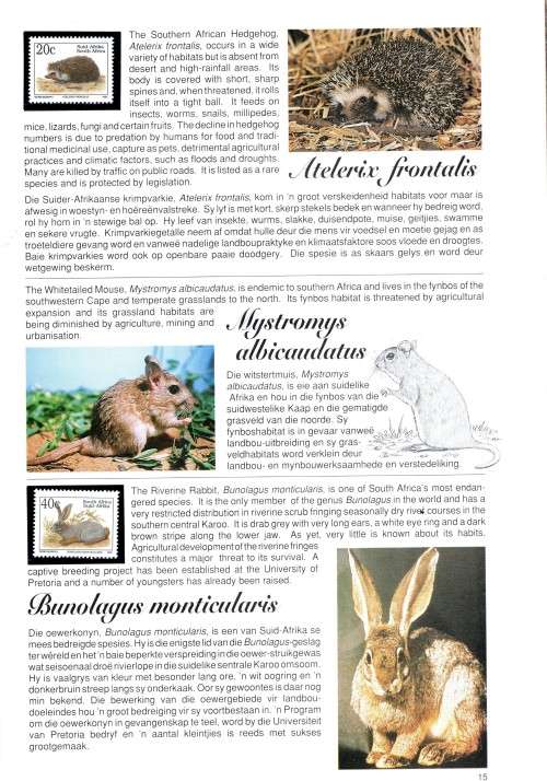 SOUTH AFRICA (1993 Endangered Fauna)