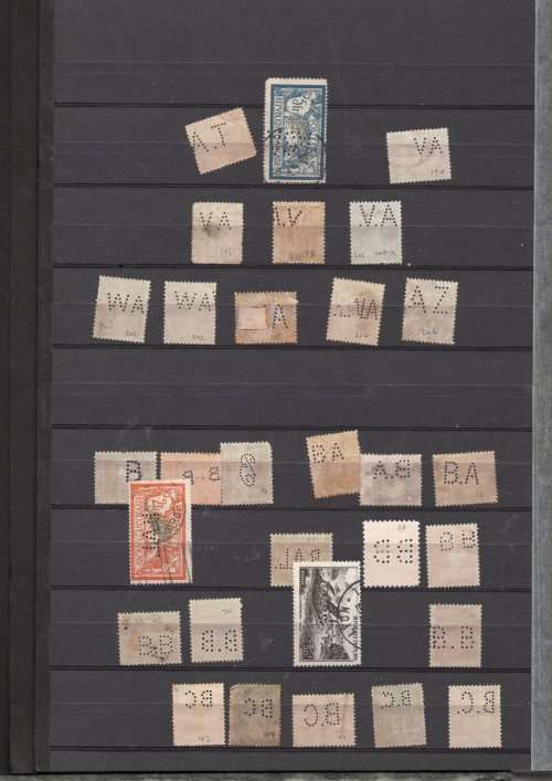 FRANCE (Perfins in stock book)