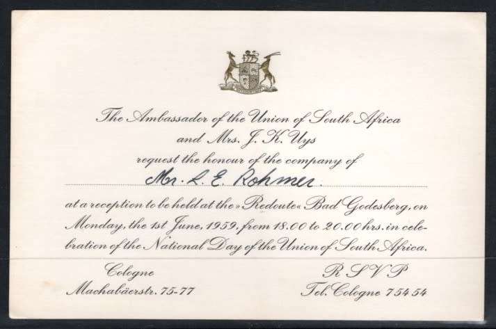 SOUTH AFRICA (Invitation)