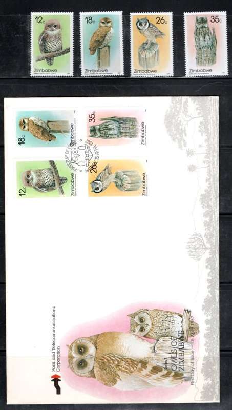 ZIMBABWE (1987 Owls & 1988 Aloes)