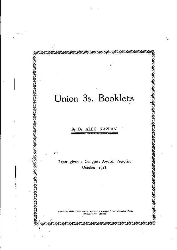 SA UNION 3S BOOKLETS