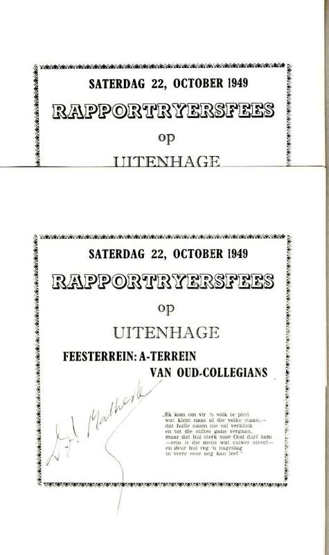 RAPPORTRYERSFEES 1949 PROGRAMME