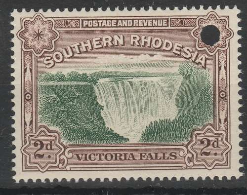 SOUTHERN RHODESIA 1935 VICTORIA FALLS 2d WATERLOW PROOFS MNH