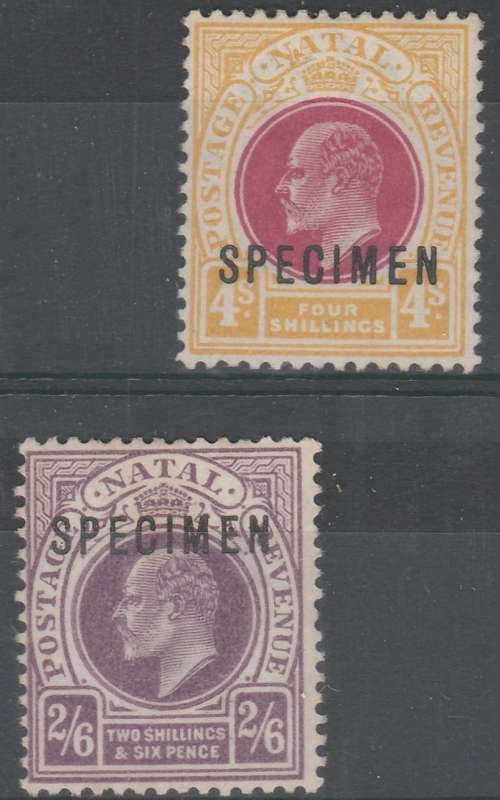 NATAL 1902 KING GEORGE V SPECIMEN OVERPRINT NO GUM 2/6 + 1 /