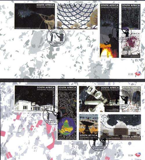 RSA SOUTH AFRICA S ROLE IN ASTRONOMY 2012 FDC SET nrs 8.33+8.34